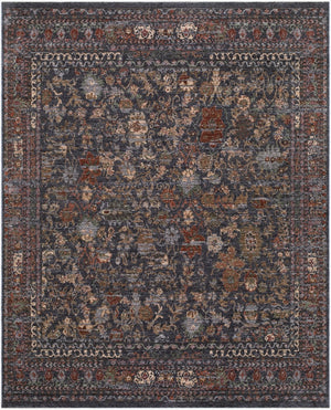 Livabliss Pacific Global Inspired Polyester Area Rug with Fringe for Living and Dining Rooms Midnight Blue, 9' x 12' PCF2303-912