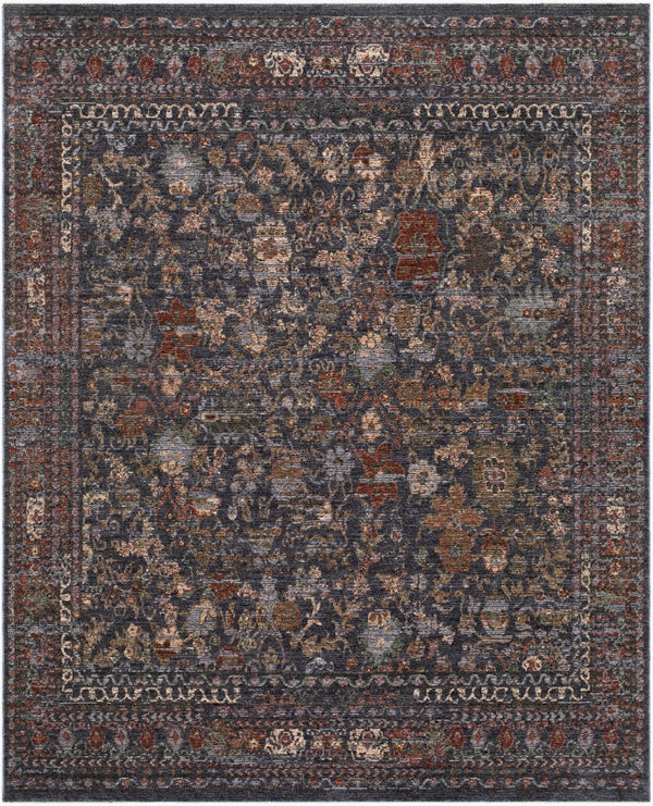 Livabliss Pacific Global Inspired Polyester Area Rug with Fringe for Living and Dining Rooms Midnight Blue, 9' x 12' PCF2303-912