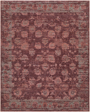 Livabliss Pacific Global Bohemian Fringe Area Rug Polyester Woven for Large Living Spaces Burgundy, Dust 7'10" x 10' PCF2304-71010