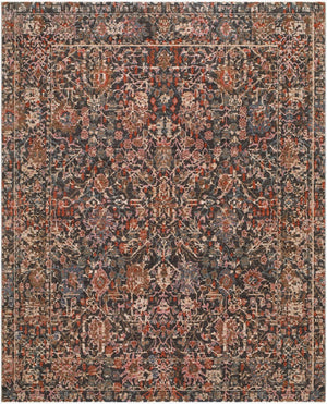 Livabliss Pacific Global Motif Polyester Area Rug with Fringe Border for Large Living Rooms Rust, Charcoal 2'7" x 3'11" PCF2305-27311
