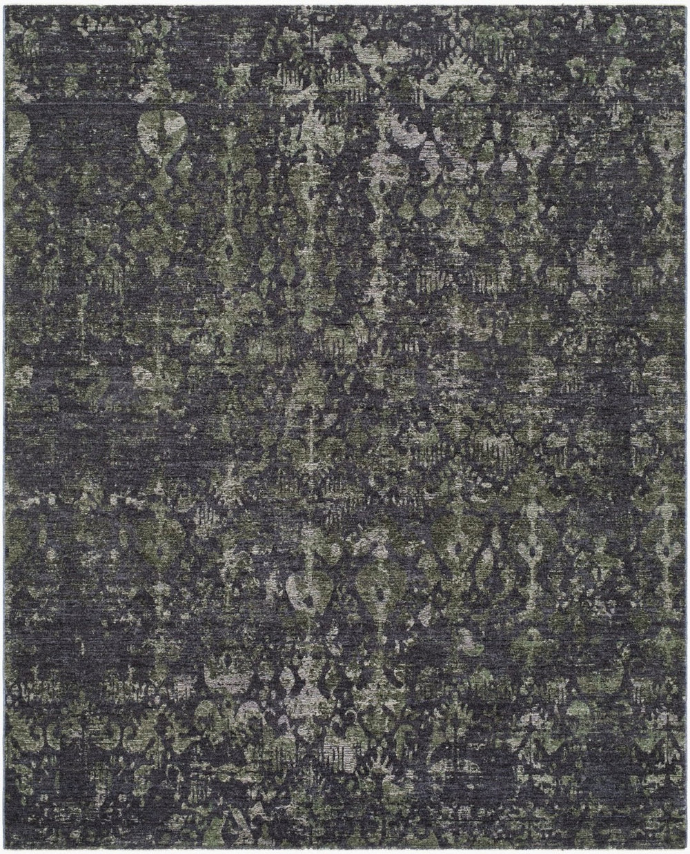 Livabliss Pacific Global Bohemian Area Rug Polyester Woven Fringe Accent for Living Dining Rooms Charcoal, Olive 9' x 12' PCF2306-912