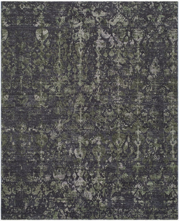 Livabliss Pacific Global Bohemian Area Rug Polyester Woven Fringe Accent for Living Dining Rooms Charcoal, Olive 9' x 12' PCF2306-912