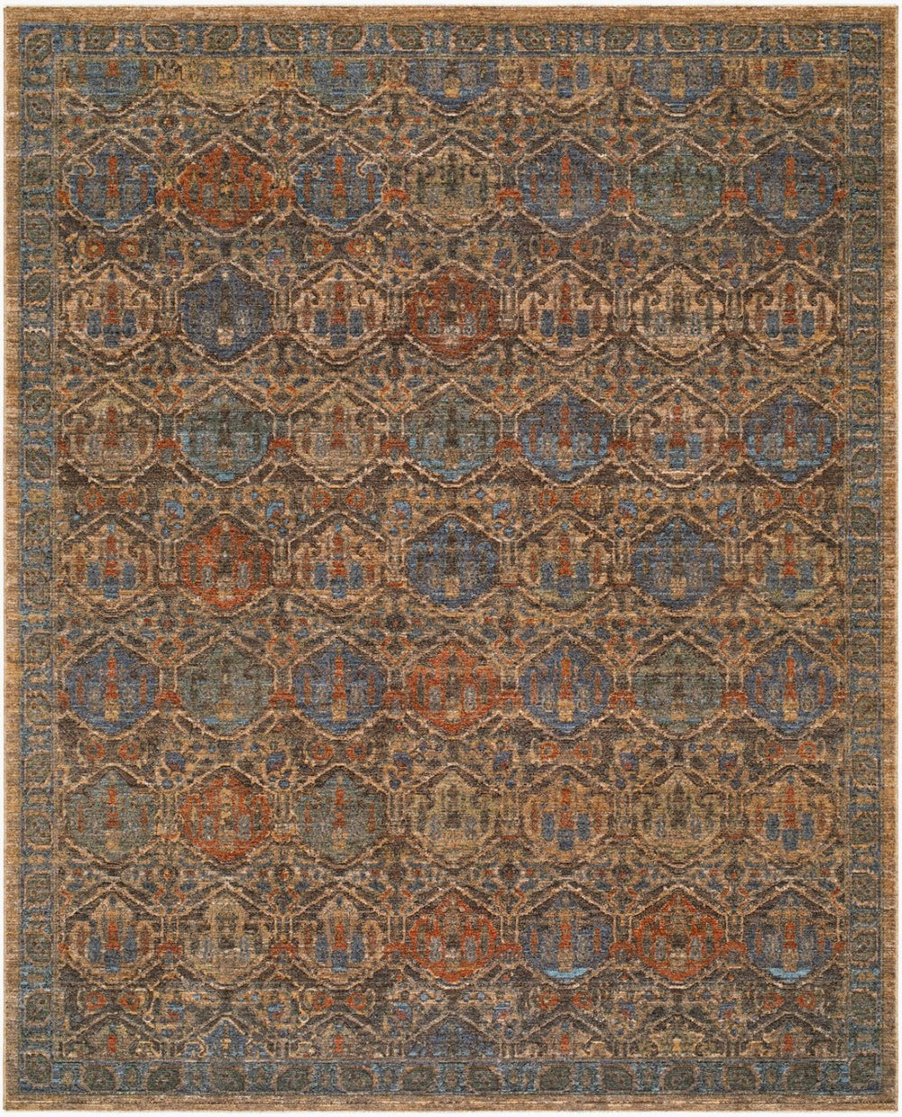 Livabliss Pacific Globally Inspired Fringe Area Rug Bohemian Polyester Weave for Living Dining Rooms Umber, Slate B 9' x 12' PCF2307-912