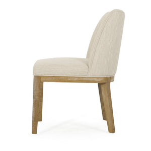 English Elm Dining Chair Set of 2 Solid Wood Textured Fabric Upholstered Farmhouse Modern Style 69408.00FBGE