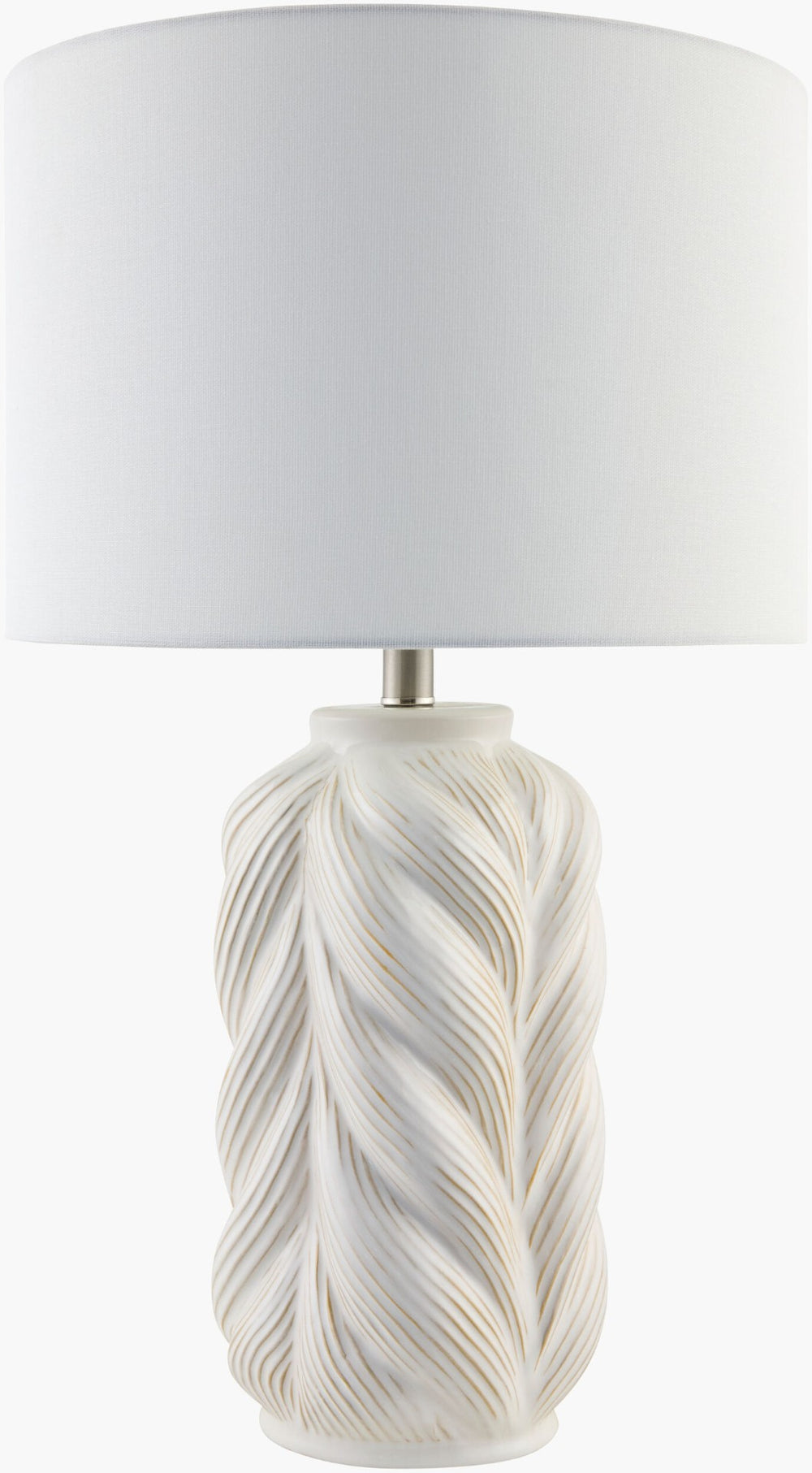 Livabliss Pescia Ceramic Table Lamp with Linen Shade Iron Finial for Bedroom or Living Room PCI-001