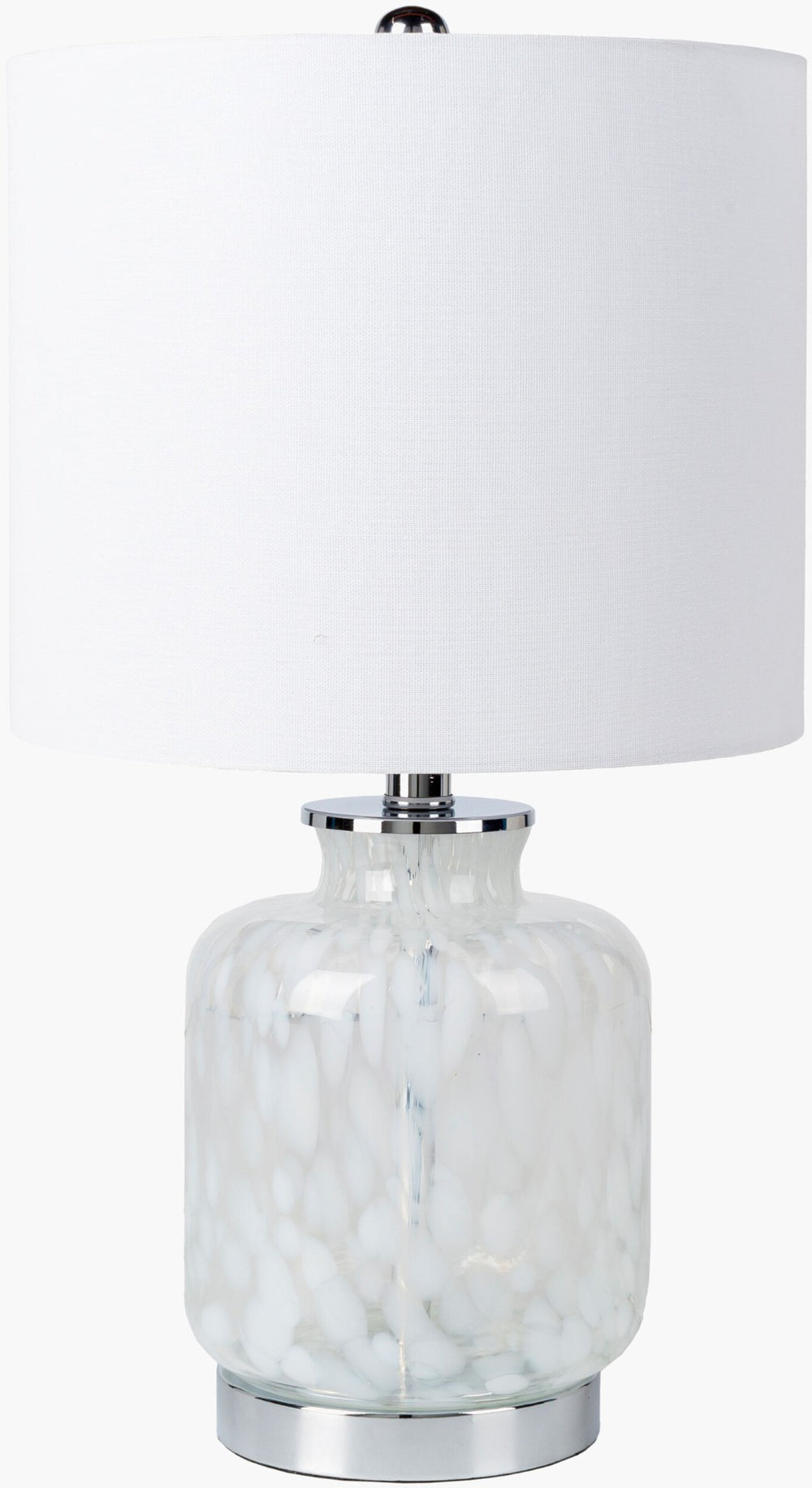 Surya Picton Glass Base Table Lamp with Linen Shade for Bedroom or Living Room Decor PCN-001