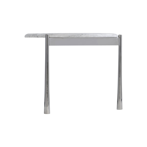 Bernhardt Bernhardt Arris Side Table With Honed Arabescato Marble Top & Polished Stainless Steel Base, Sculptural Accent 321012