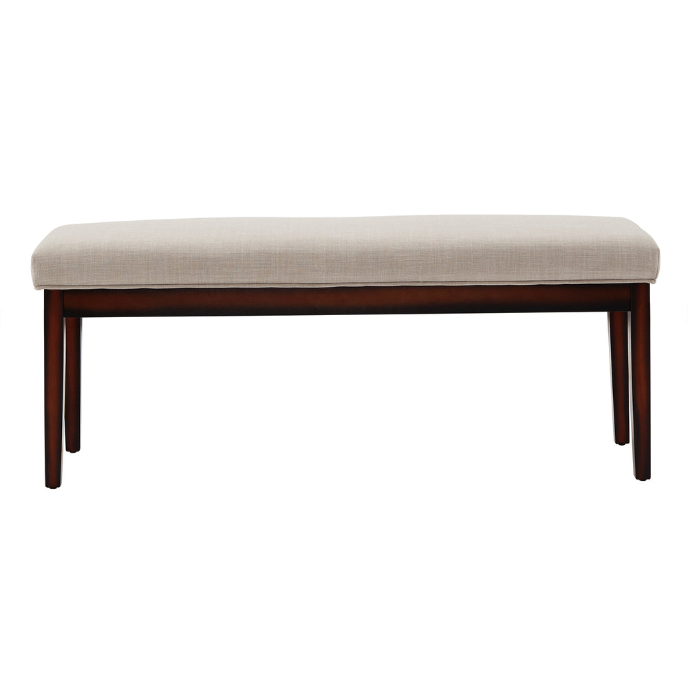 Homelegance By Top-Line Harmonn Upholstered Espresso Finish Bench Brown Linen
