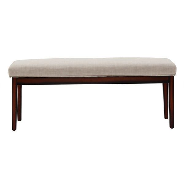 Homelegance By Top-Line Harmonn Upholstered Espresso Finish Bench Brown Linen