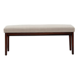 Homelegance By Top-Line Harmonn Upholstered Espresso Finish Bench Brown Linen