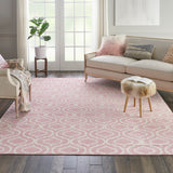 Nourison Jubilant JUB19 Machine Made Power-loomed Borderless Design Indoor Only Contemporary  Rug Pink, Pink 100% Polypropylene 99446479952