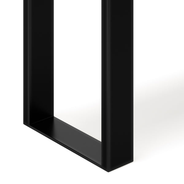 English Elm Nessa Solid Acacia Bench in Natural Finish — Handcrafted Industrial Entryway Seat with Metal Legs, 42" B136P159010