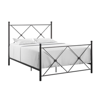 Homelegance By Top-Line Mila Double X Black Metal Bed Black Metal