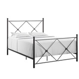 Mila Double X Black Metal Bed