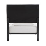 Homelegance By Top-Line Terrell Black Finish Frame with Velvet Fabric Platform Twin Bed Cream Velvet