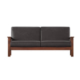 Homelegance By Top-Line Parcell Mission-Style Wood Sofa Brown Rubberwood