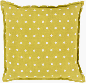 Surya Polka Dot Accent Pillow - 18"X18" Stylish Linen Cushion For Home Decor - Timeless Design, Made In India Cream Linen Pd002-1818