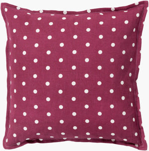 Surya Polka Dot Accent Pillow - 18"X18" Stylish Linen Cushion For Home Decor - Timeless Design, Made In India Rust Linen Pd003-2222p
