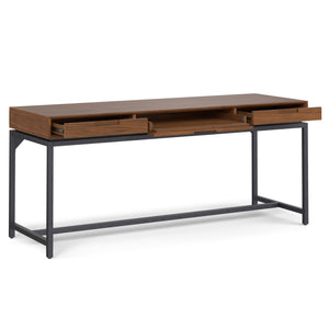 English Elm Banting - Stylish Mid Century Wide Desk In Walnut Veneer With Ample Storage & Modern Design Elements B136P158463