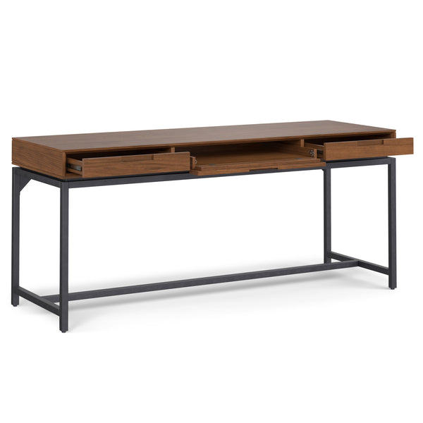 English Elm Banting - Stylish Mid Century Wide Desk In Walnut Veneer With Ample Storage & Modern Design Elements B136P158463