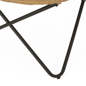 English Elm Gatlin Woven Wicker Outdoor Accent Chair Set Bohemian Curved Shell with Geometric Base 70650.00LBRN