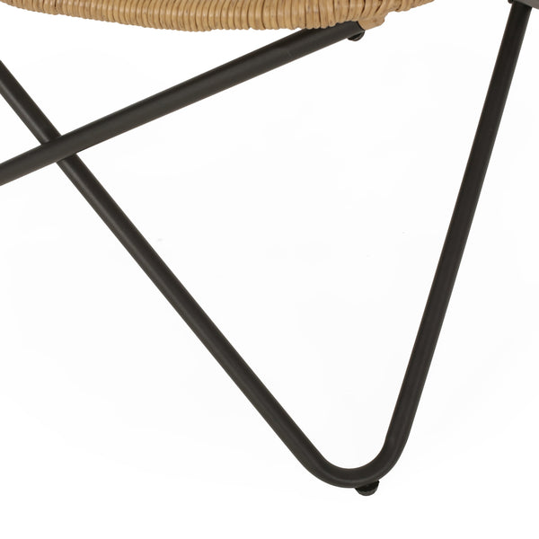 English Elm Gatlin Woven Wicker Outdoor Accent Chair Set Bohemian Curved Shell with Geometric Base 70650.00LBRN