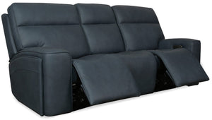 Hooker Furniture Riverton Dante Afterdusk Power Sofa With Dual Recline, Headrest & Lumbar, Hidden Cupholders And Luxe Leather Trim SS708-PHL3-048