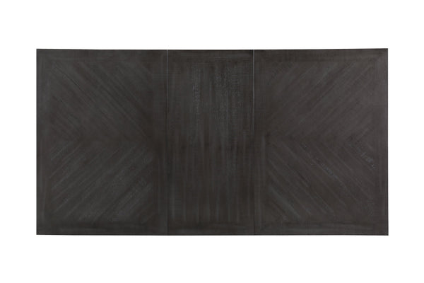 English Elm Steve Silver - Hyland 7-Piece Counter Dining Set in Pearl Silver & Stone Gray – Extendable 60–80" Chevron Top, Durable Upholstery B081S00325