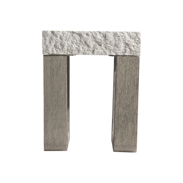 Bernhardt Bernhardt Teak & Grc Outdoor Side Table — Sand Grey Concrete Top, Weathered Teak Sculptural Base K1863
