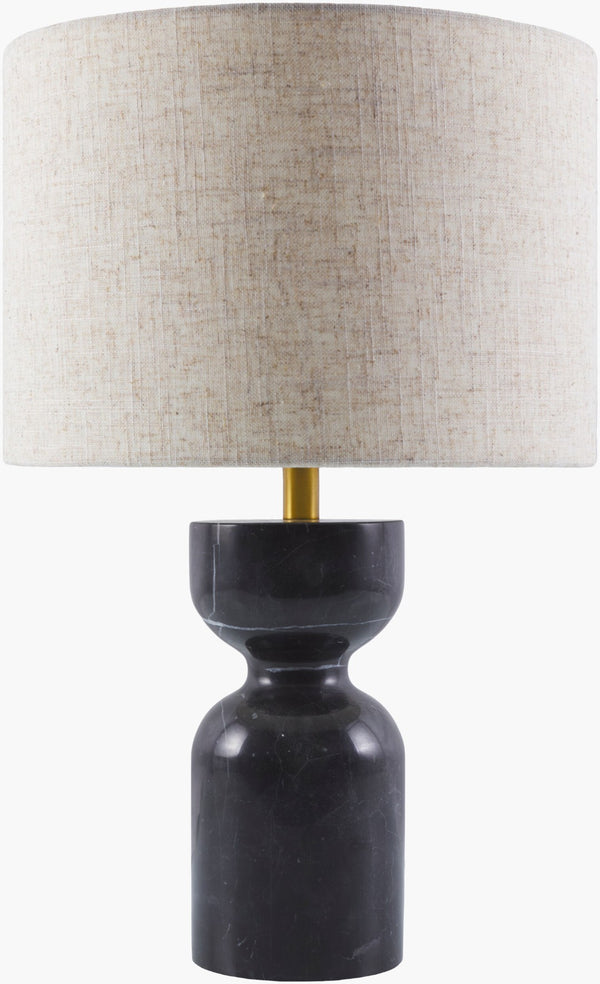 Livabliss Pediba Marble Base Table Lamp with Linen Shade for Bedroom or Living Room PDB-001
