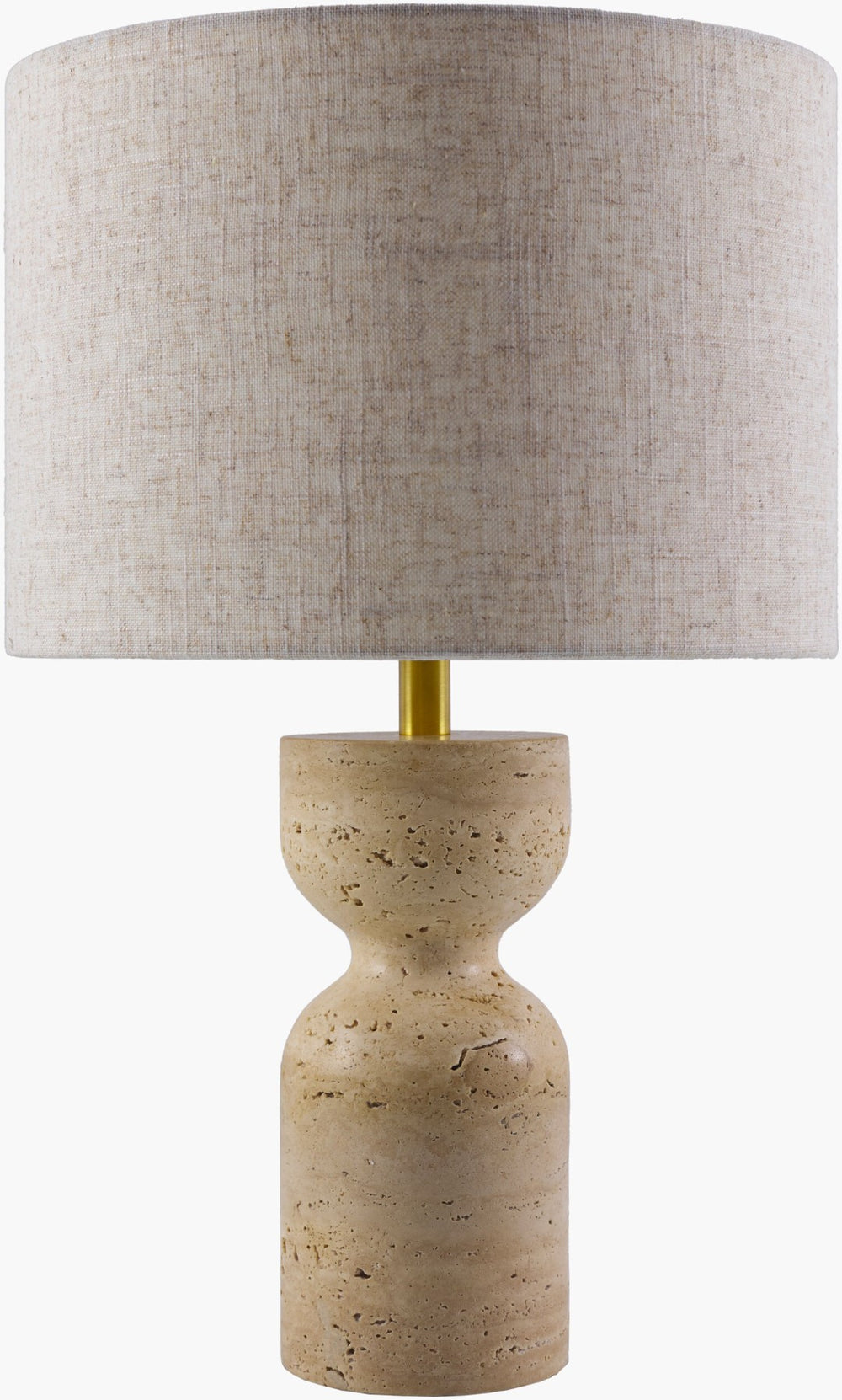 Livabliss Pediba Marble Base Accent Table Lamp with Linen Shade for Bedroom or Living Room PDB-002