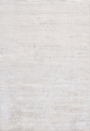 Pasargad Home Amari Collection Hand-loomed Silk & Wool Beige Area Rug For Chic Contemporary Decor   Pdc-112 5x8