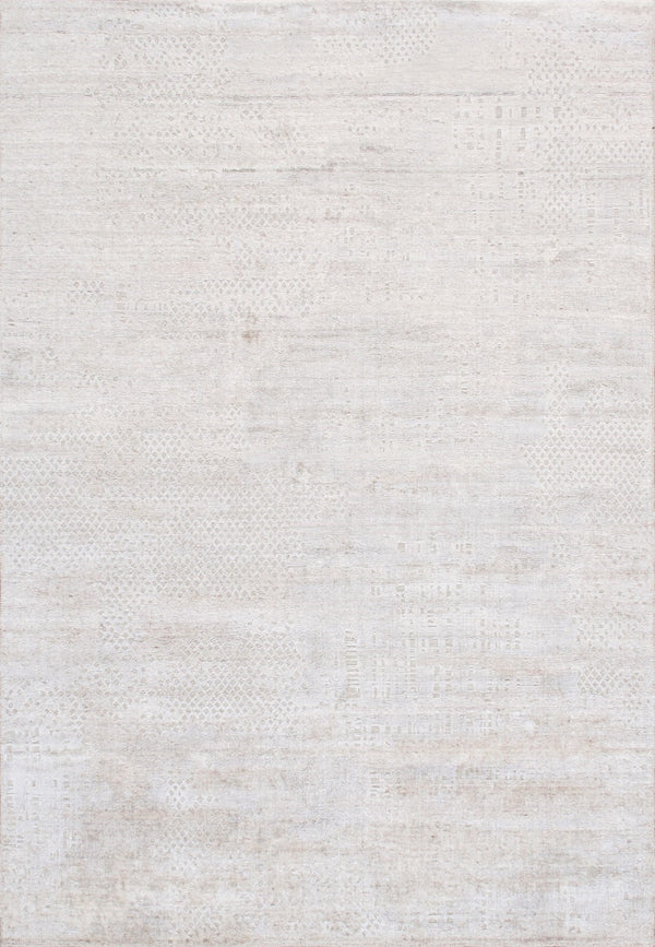 Pasargad Home Amari Collection Hand-loomed Silk & Wool Beige Area Rug For Chic Contemporary Decor   Pdc-112 5x8