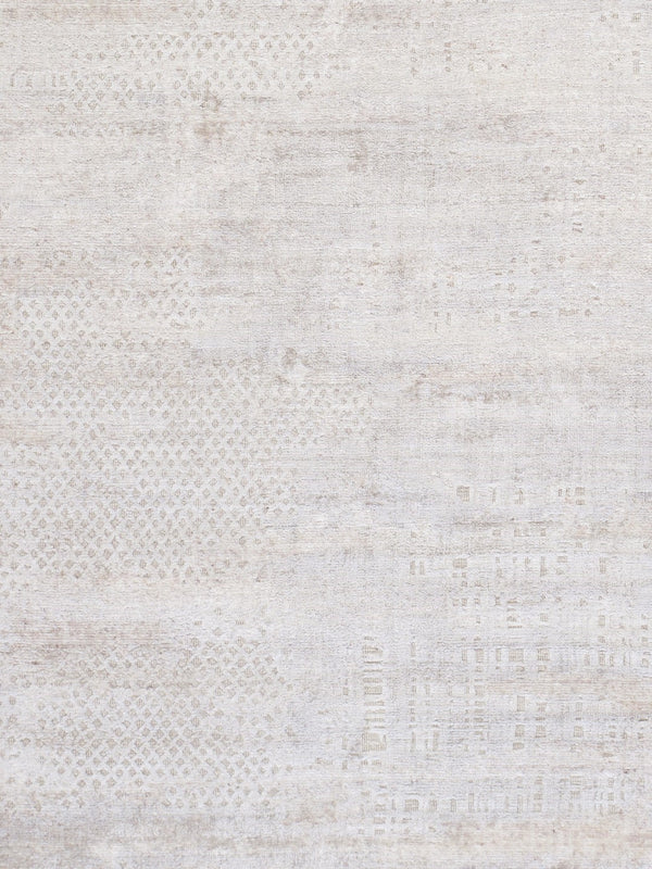 Pasargad Home Amari Collection Hand-loomed Silk & Wool Beige Area Rug For Chic Contemporary Decor   Pdc-112 5x8