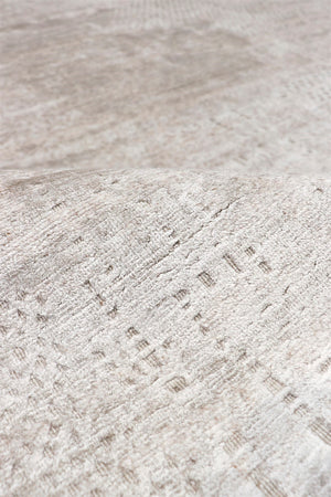 Pasargad Home Amari Collection Hand-loomed Silk & Wool Beige Area Rug For Chic Contemporary Decor   Pdc-112 5x8