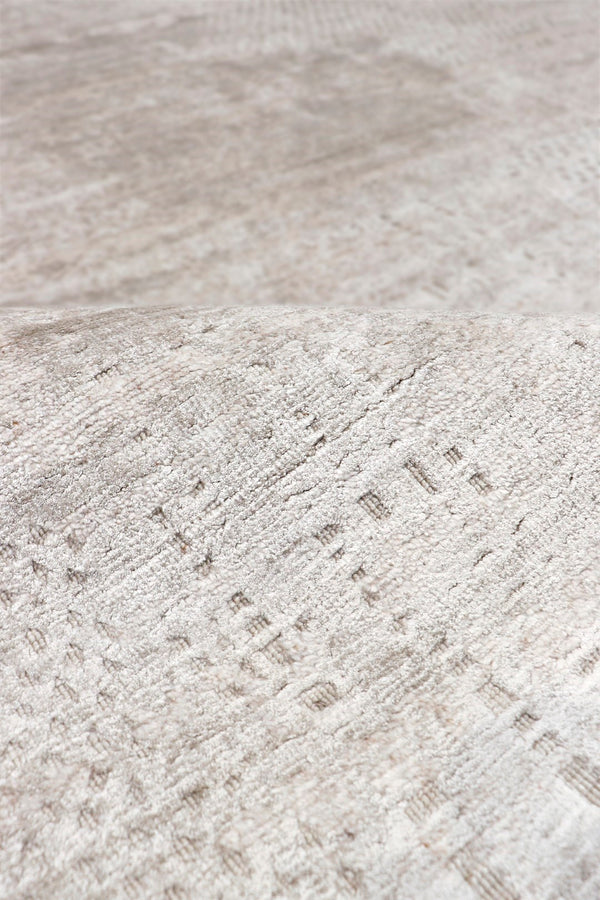 Pasargad Home Amari Collection Hand-loomed Silk & Wool Beige Area Rug For Chic Contemporary Decor   Pdc-112 5x8