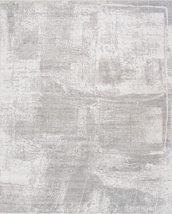 Pasargad Home Amari Collection Hand-loomed Silk & Wool Beige Area Rug For Chic Contemporary Decor   Pdc-137g 8x10