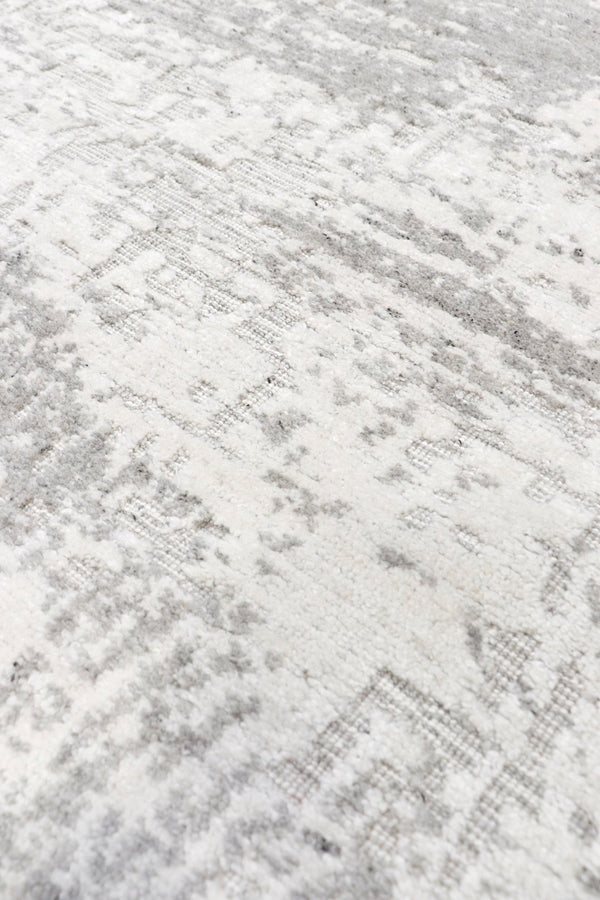 Pasargad Home Amari Collection Hand-loomed Silk & Wool Beige Area Rug For Chic Contemporary Decor   Pdc-137g 8x10