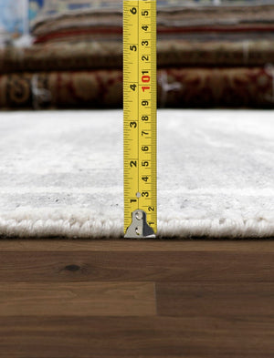 Pasargad Home Amari Collection Hand-loomed Silk & Wool Beige Area Rug For Chic Contemporary Decor   Pdc-137g 8x10