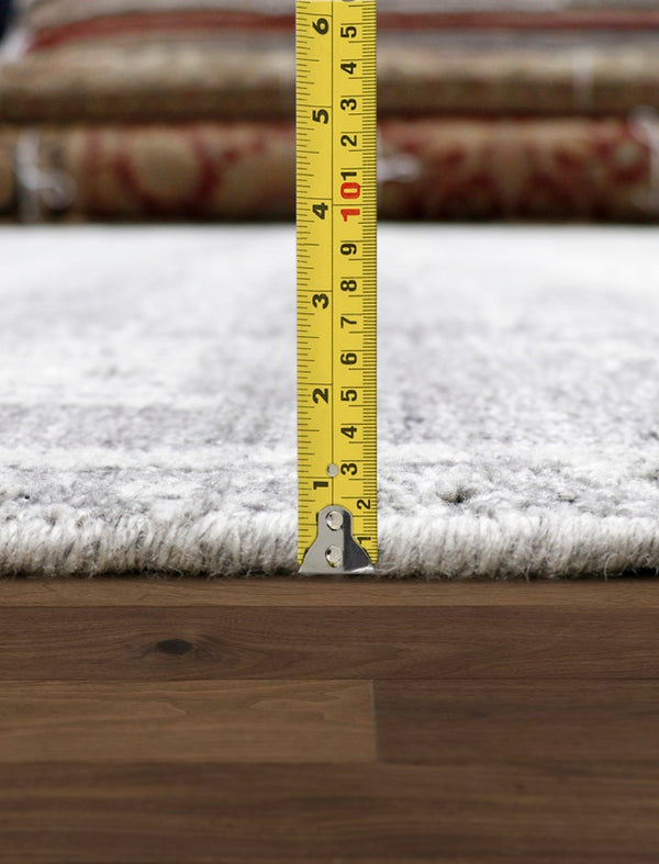 Pasargad Home Amari Collection Hand-loomed Silk & Wool Beige Area Rug For Chic Contemporary Decor   Pdc-137s 8x10