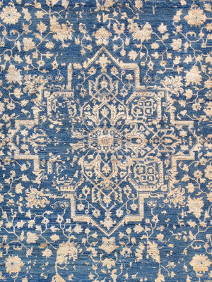 Pasargad Home Transitional Hand-knotted Blue Bamboo Silk & Wool Area Rug For Elegant Living Spaces   Pdc-2059 9x12