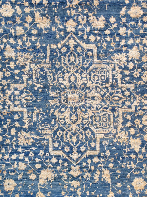 Pasargad Home Transitional Hand-knotted Blue Bamboo Silk & Wool Area Rug For Elegant Living Spaces   Pdc-2059 9x12
