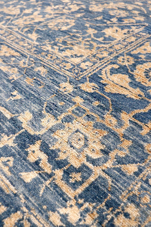 Pasargad Home Transitional Hand-knotted Blue Bamboo Silk & Wool Area Rug For Elegant Living Spaces   Pdc-2059 9x12