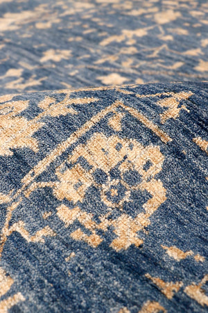 Pasargad Home Transitional Hand-knotted Blue Bamboo Silk & Wool Area Rug For Elegant Living Spaces   Pdc-2059 9x12