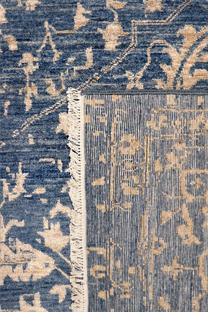Pasargad Home Transitional Hand-knotted Blue Bamboo Silk & Wool Area Rug For Elegant Living Spaces   Pdc-2059 9x12