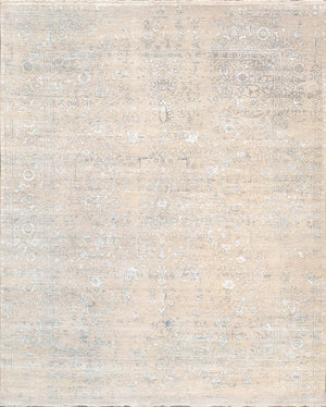 Pasargad Home Transitional Hand-knotted Blue Bamboo Silk & Wool Area Rug For Elegant Living Spaces   Pdc-7022 8x10