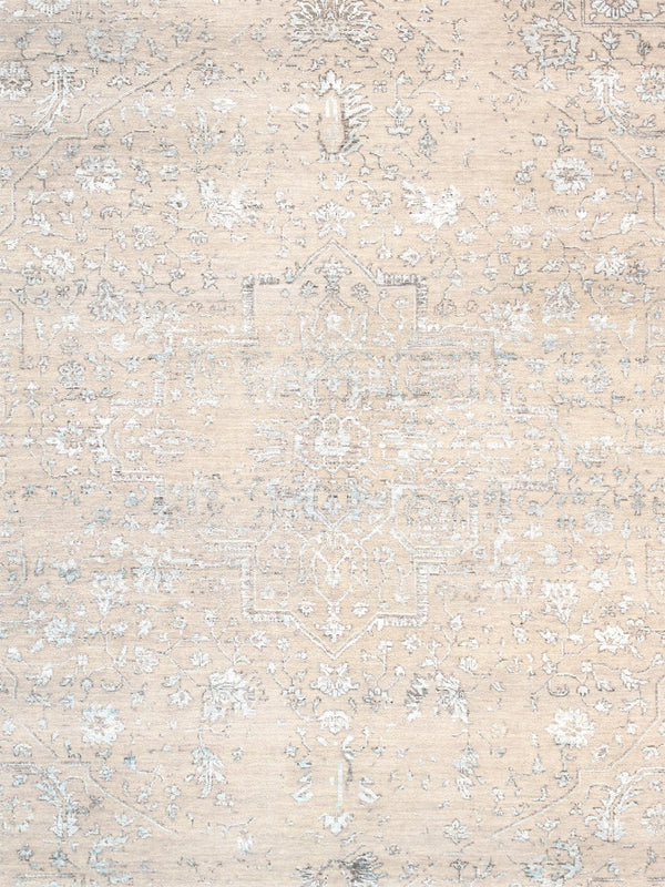 Pasargad Home Transitional Hand-knotted Blue Bamboo Silk & Wool Area Rug For Elegant Living Spaces   Pdc-7022 8x10