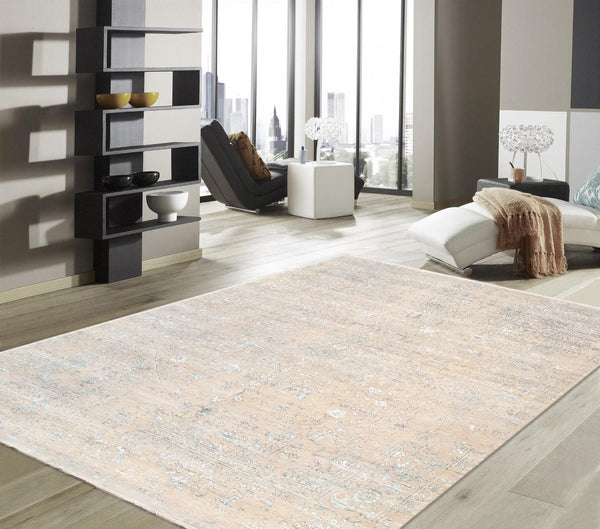 Pasargad Home Transitional Hand-knotted Blue Bamboo Silk & Wool Area Rug For Elegant Living Spaces   Pdc-7022 8x10
