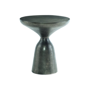 Bernhardt Bernhardt Sculptural Thatcher Drink Table — Matte Graphite Cast Aluminum Hourglass Accent, 19.75" 379199