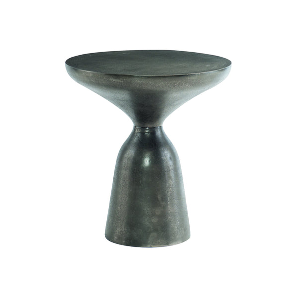 Bernhardt Bernhardt Sculptural Thatcher Drink Table — Matte Graphite Cast Aluminum Hourglass Accent, 19.75" 379199